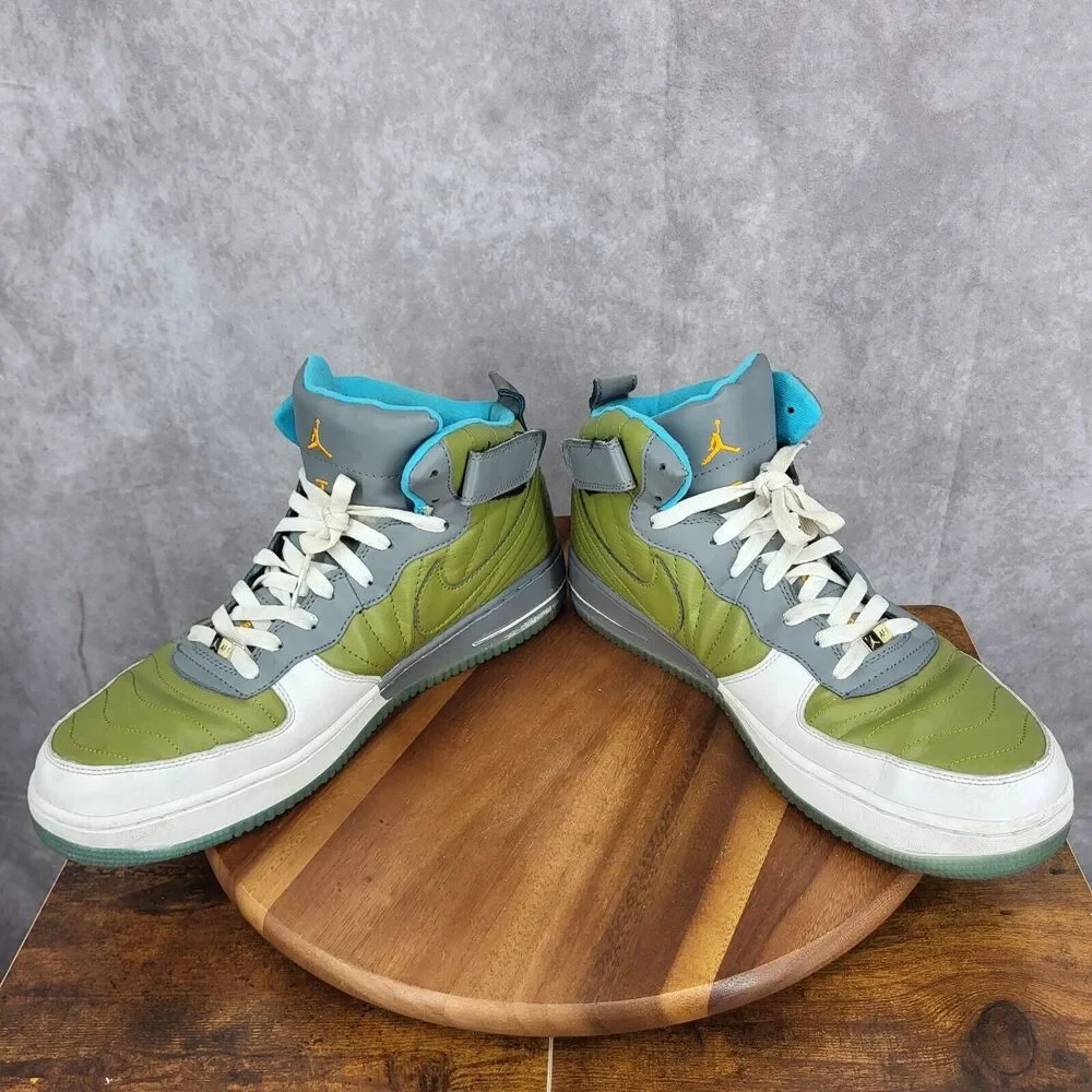 Nike Air Jordan Fusion 12 Sneakers‎ Mens 13 AJF12 Green Gray Leather 2007 Shoes